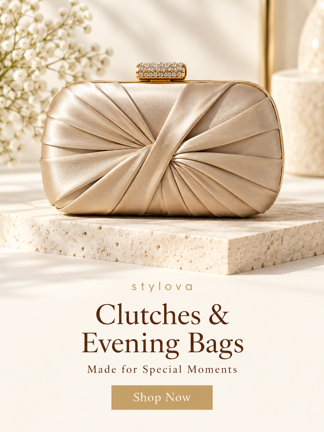 champagne clutch for special moments