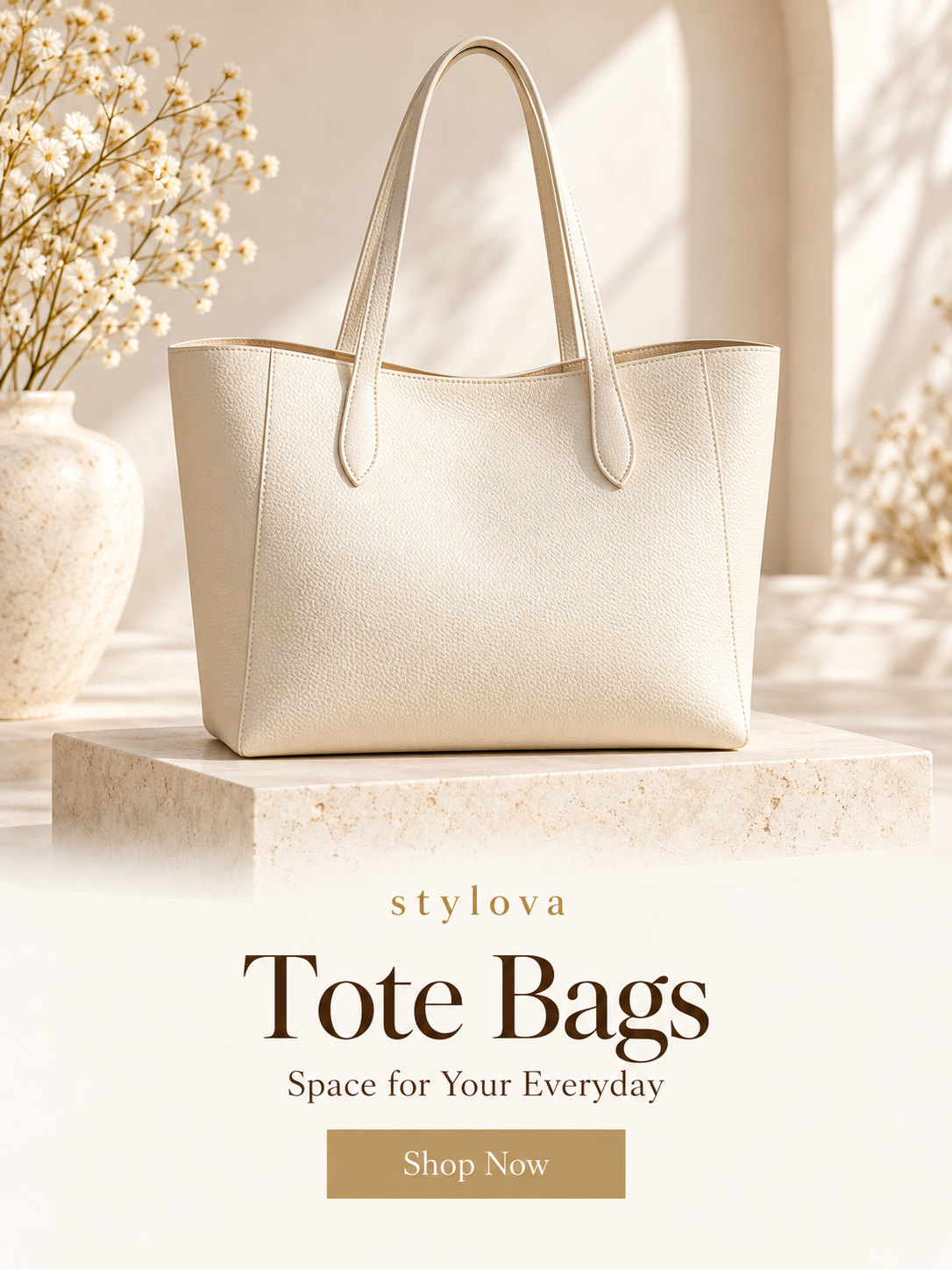 stylova ivory tote bag banner